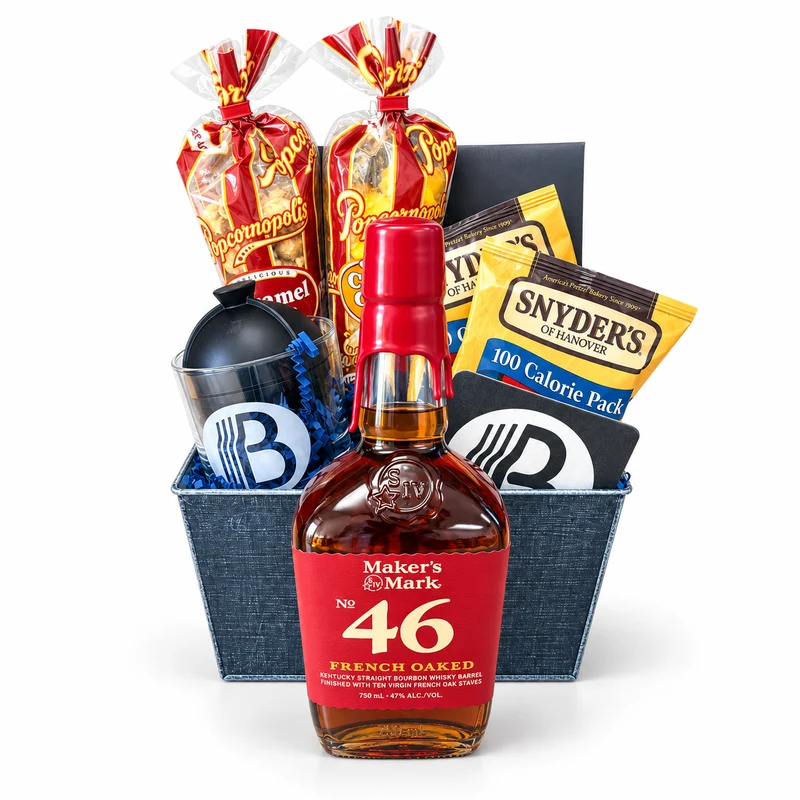Maker's Mark 46 Bourbon Whiskey Gift Set for Him | The BroBasket