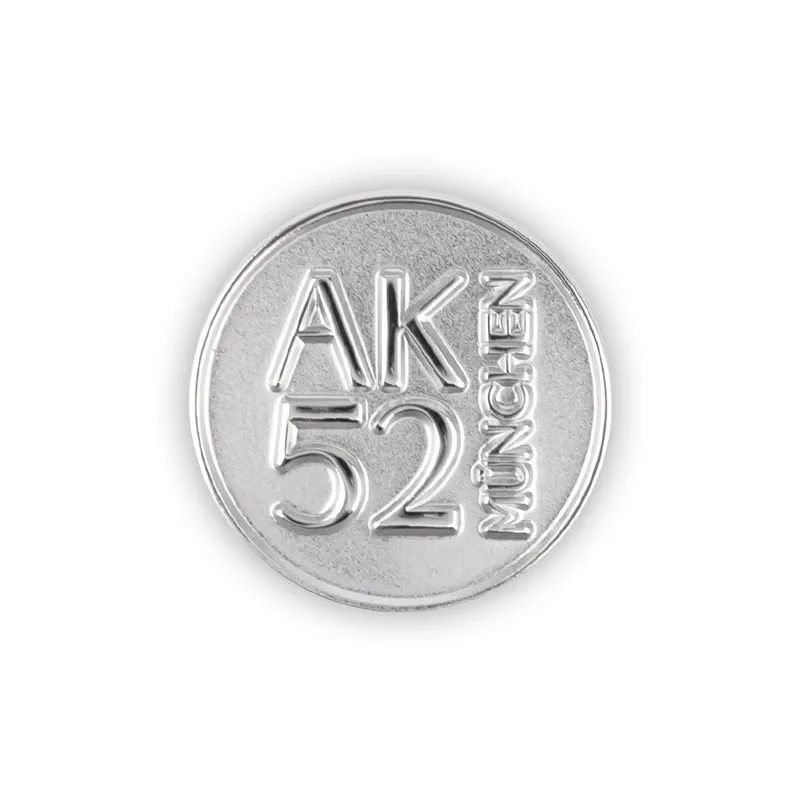 Pin "AK52" silber matt