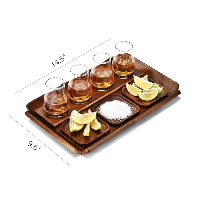 Shanik Wooden Beer Flight Paddle Tray Set with 4 Glasses & Coasters – Rustic Tasting Flight Board – Craf Sampler Set for Home Bar, Birthday Gift for Beer Lovers, Men’s Gift Ideas