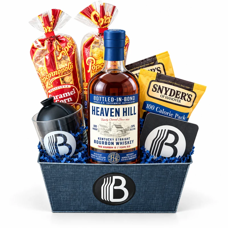 Heaven Hill Bottle-in-Bond Kentucky Bourbon Gift Basket | The BroBasket