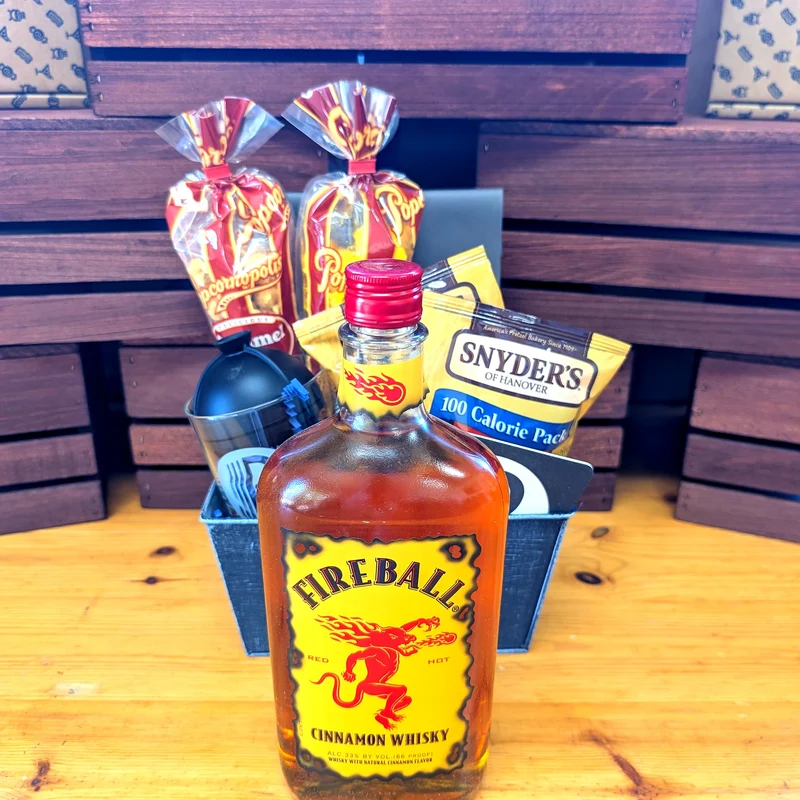 Fireball Cinnamon Whiskey Gift Basket for Him | The BroBasket