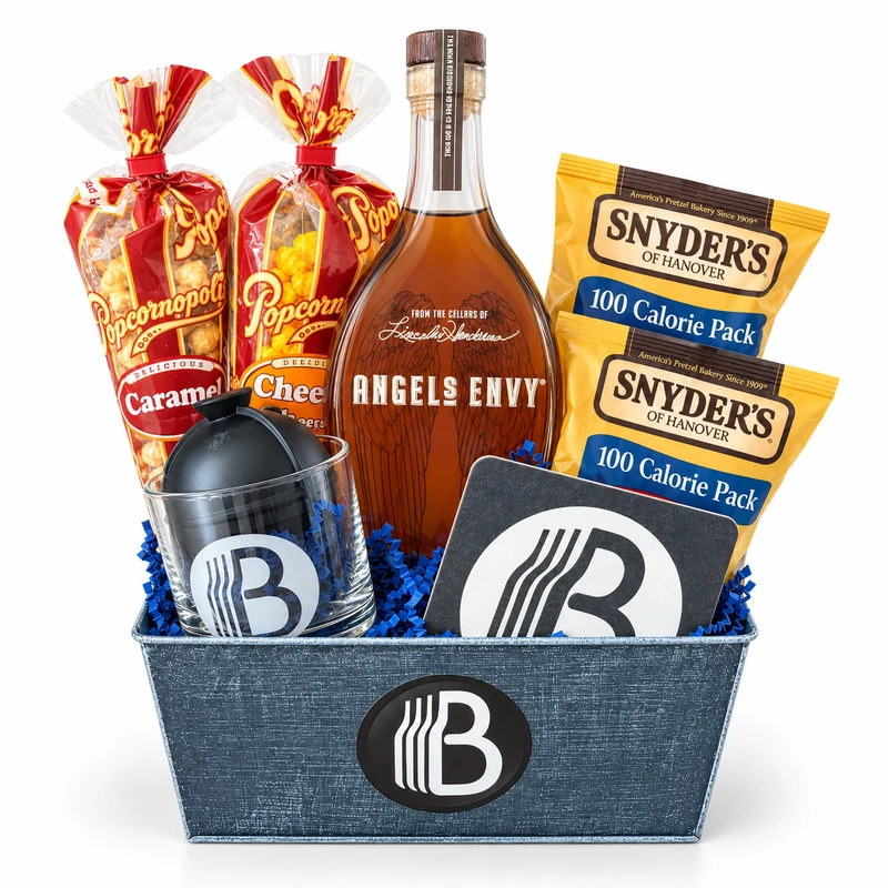 Angel's Envy Kentucky Straight Bourbon Whiskey Gift Basket | The BroBasket