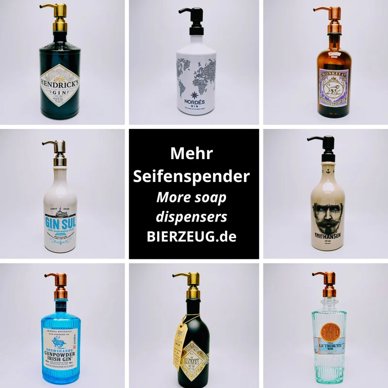 Gin Sul Seifenspender “Sul Spender” | Upcycling Pumpspender aus Gin Sul Flasche | Nachfüllbar | Deko Bad Geschenk Hamburg | 500ml - H:27cm