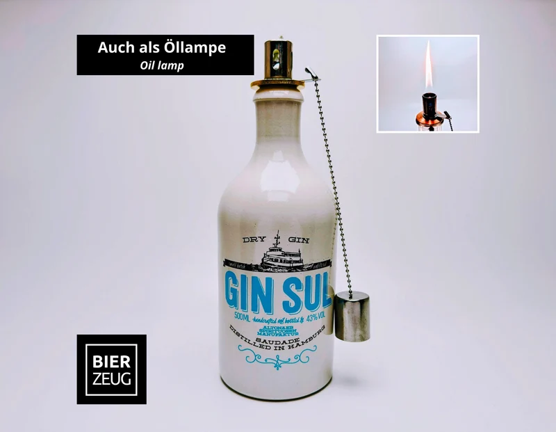Gin Sul Seifenspender “Sul Spender” | Upcycling Pumpspender aus Gin Sul Flasche | Nachfüllbar | Deko Bad Geschenk Hamburg | 500ml - H:27cm