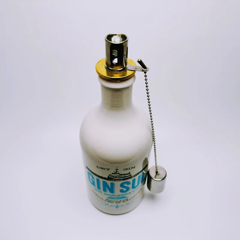 Gin Öllampe “Sul“ | Handgemachte Öllampe aus Gin Sul Flaschen | Upcycling | Handgefertigt | Individuell | Geschenk | Hamburg | Deko | H:24cm