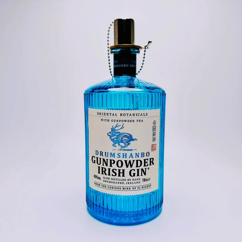 Gin Öllampe “Gunpowder“ | Handgemachte Öllampe aus Gunpowder Gin Flaschen | Upcycling | Handgefertigt | Individuell | Geschenk | Deko | H:20