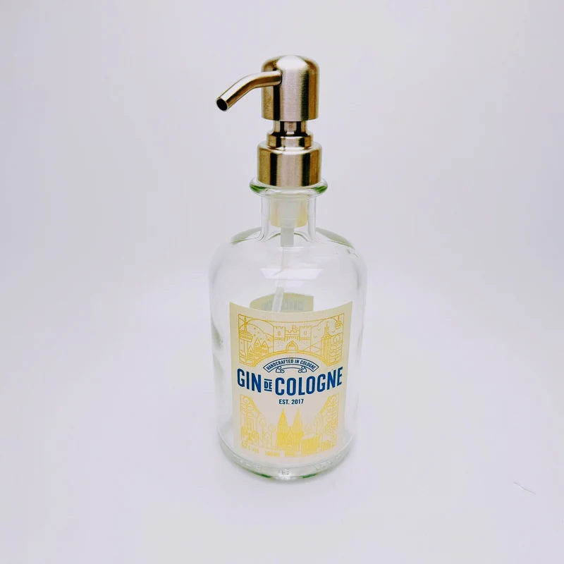 Gin-Seifenspender “Gin de Cologne“ | Upcycling Pumpspender aus Gin Cologne Flaschen | Nachfüllbar mit Seife etc. | Bad Deko | Geschenk Köln