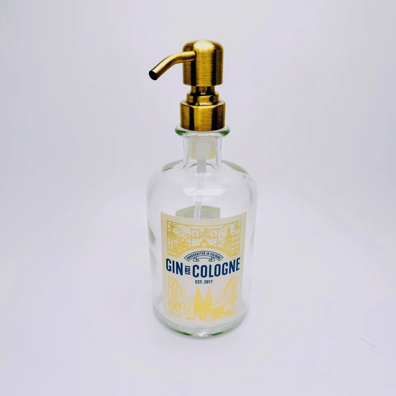 Gin-Seifenspender “Gin de Cologne“ | Upcycling Pumpspender aus Gin Cologne Flaschen | Nachfüllbar mit Seife etc. | Bad Deko | Geschenk Köln