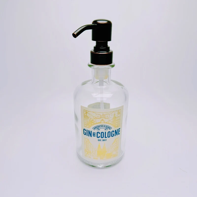 Gin-Seifenspender “Gin de Cologne“ | Upcycling Pumpspender aus Gin Cologne Flaschen | Nachfüllbar mit Seife etc. | Bad Deko | Geschenk Köln