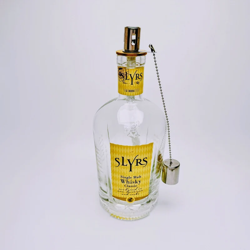 Whisky-Öllampe ”Slyrs Shine” | Handgemachte Öllampe aus Slyrs Whisky Flaschen | Upcycling | Individuell | Geschenk | München | Bayern | Deko
