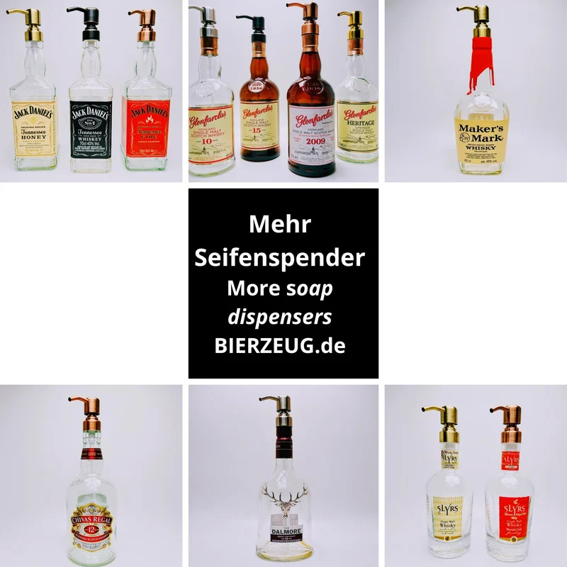 Whisky-Seifenspender “Jacky” | Upcycling Pumpspender aus Jack Daniels Flasche | Nachfüllbar | Bad Deko | Geschenkidee für Whisky Fans