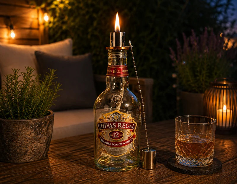 Whisky-Seifenspender “Chivas Charm” | Upcycling Pumpspender aus Chivas Regal Flaschen | Nachfüllbar mit Seife | Bad Deko | Geschenk | H:28cm