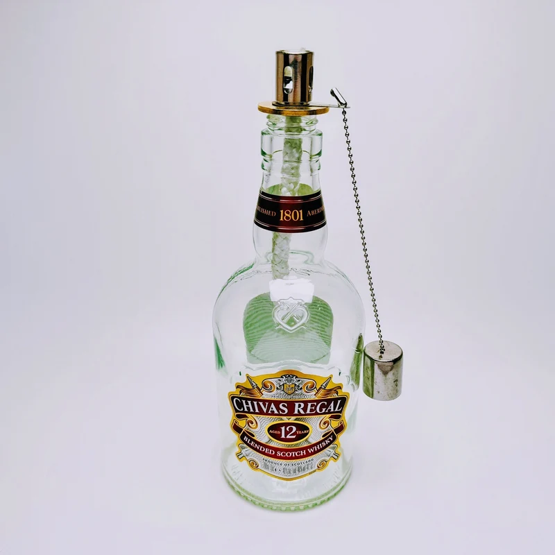 Whisky-Öllampe ”Chivas Glow” | Handgemachte Öllampe aus Chivas Regal Flaschen | Upcycling | Individuell | Geschenk | Schottland | Deko