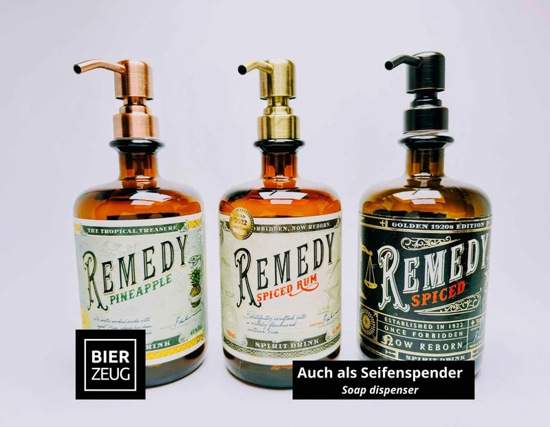 Rum-Öllampe ”Remedy” | Handgemachte Öllampe aus Remedy Rum-Flaschen | Upcycling | Handgemacht | Individuell | Geschenk | Deko | H: 21cm