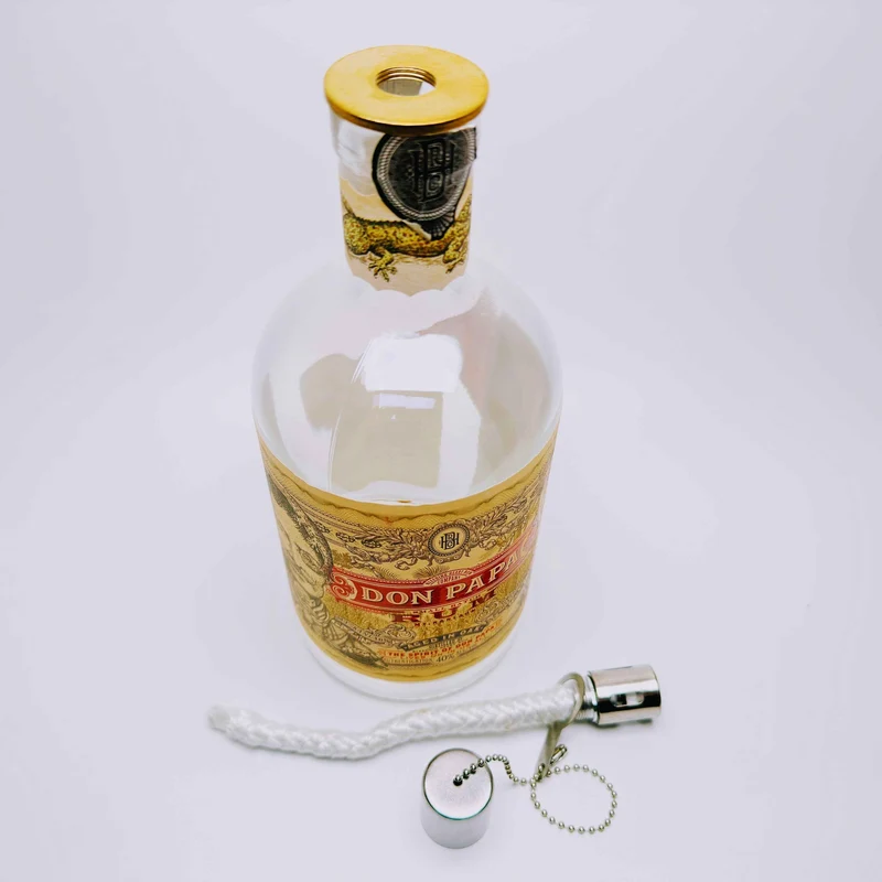 Rum-Öllampe ”Don Papa” | Handgemachte Öllampe aus Don Papa-Flaschen | Upcycling | Handgemacht | Individuell | Geschenk | Deko | H:25cm