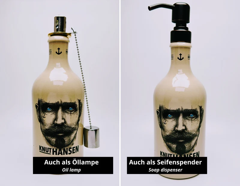 Knut Hansen Gin Vintage-Lampe | Handgemachte Upcycling Tischlampe aus Knut Hansen Gin | Einzigartige Geschenkidee | Deko-Licht | Upcycling
