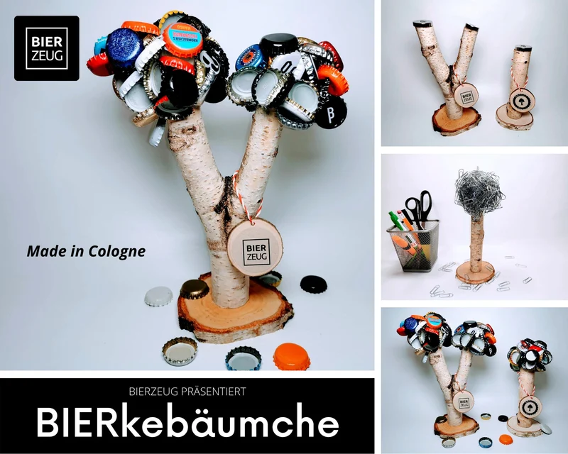 Astra KraftBIERbaum | Magnetischer Kronkorken-Sammler im Hamburg-Style | Upcycling Astra Flasche | Perfekt für Partys | Hält 60+ Kronkorken