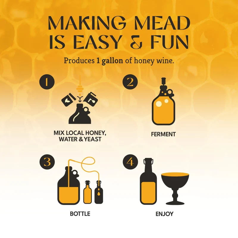 Craft A Brew - Deluxe Mead Making Kit - 1 Gallon Homebrew Starter Set with Backsweetening & Bottling Tools - DIY Mead Brewing Kit for Beginners - Just Add Honey