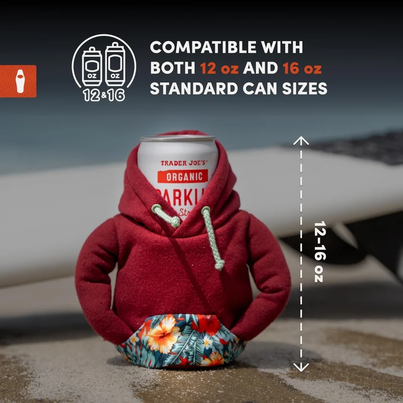 Puffin Hoodie Insulated Can Cooler, 12 & 16 oz - Honey Brown & Island Time