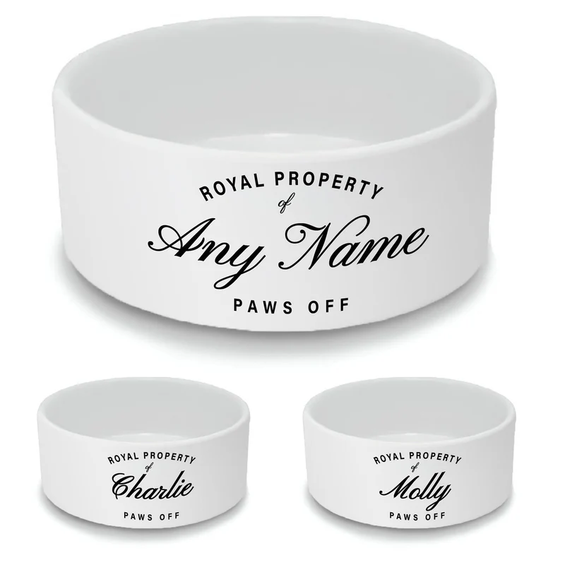 Personalised Dog Bowl with Royal Property Design