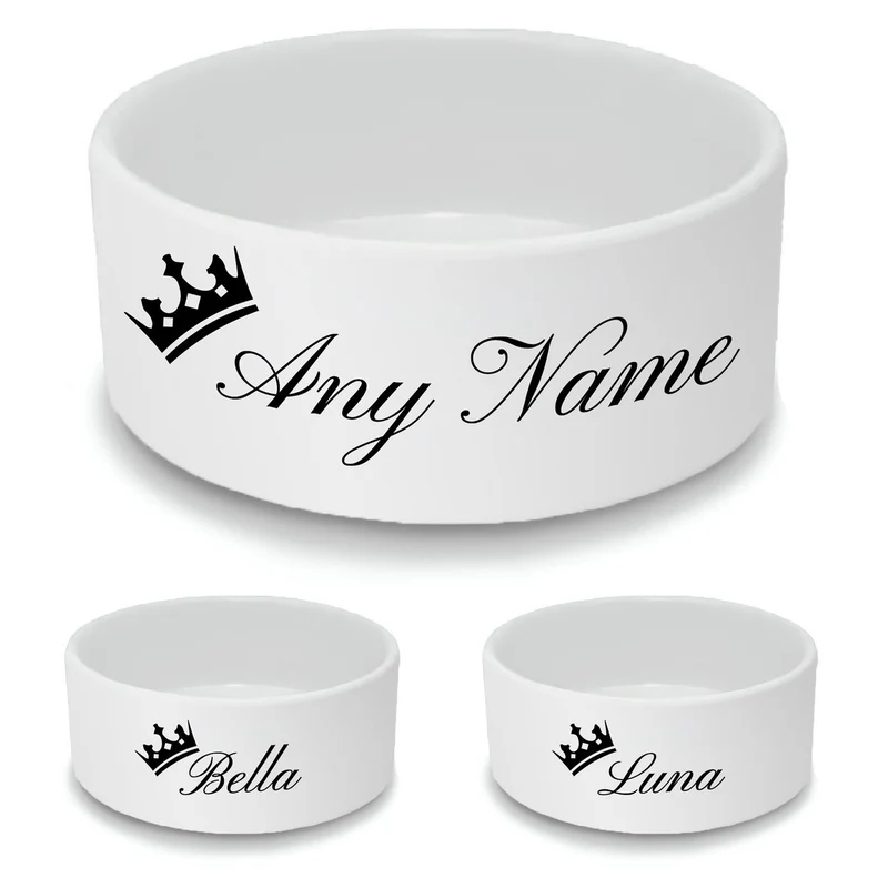Personalised Dog Bowl with Royal Crown Design