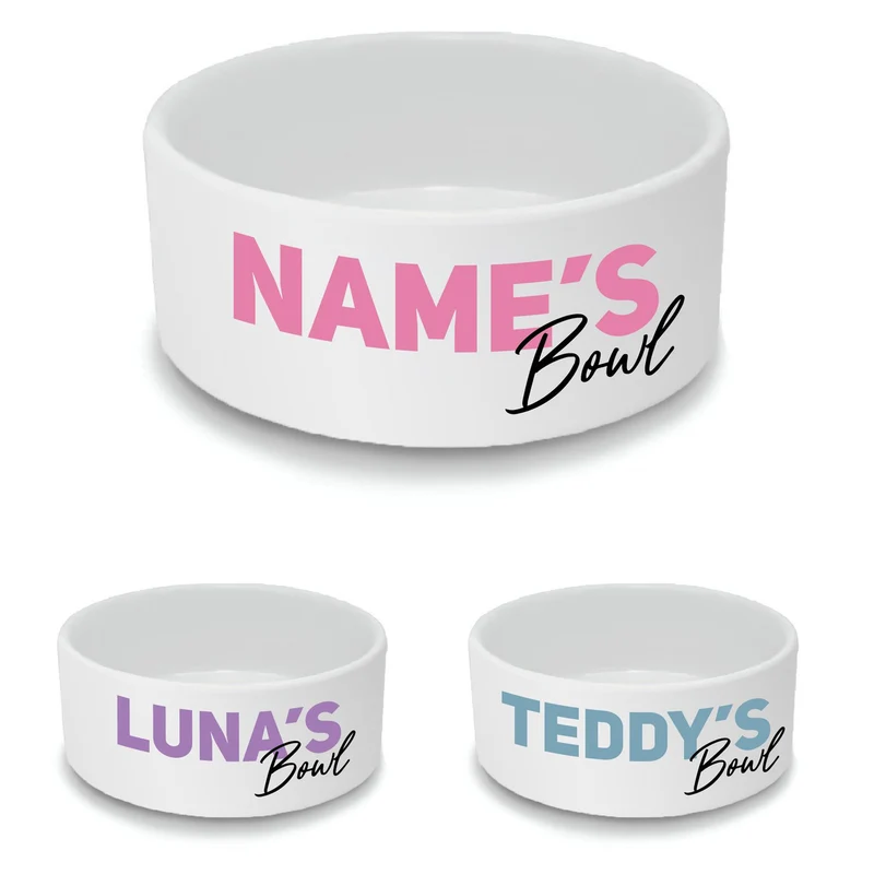Personalised Cat Bowl with Name's Bowl Design