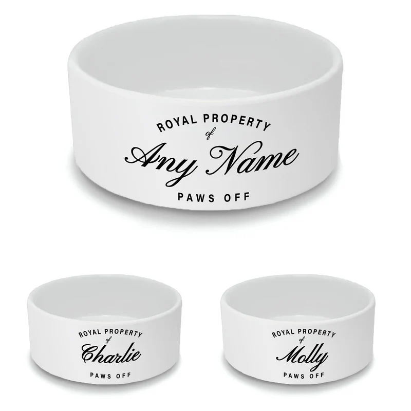 Personalised Cat Bowl with Royal Property Design