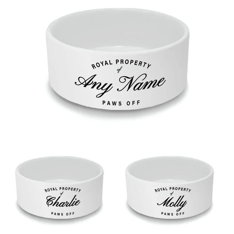 Personalised Pet Bowl with Royal Property Design
