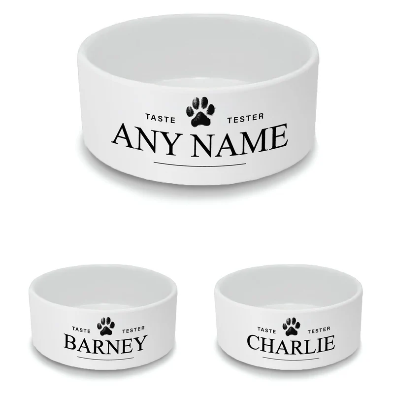 Personalised Pet Bowl with Taste Tester Design