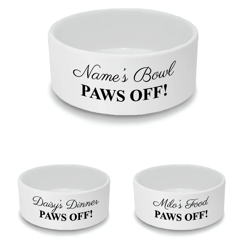 Personalised Pet Bowl with Paws Off! Design