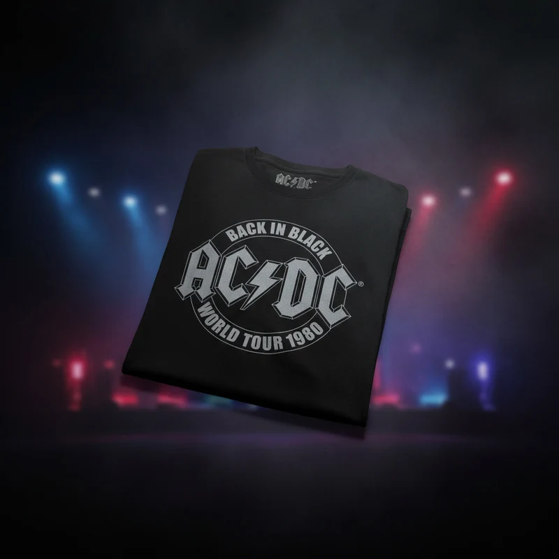 AC/DC T-Shirt – Back in Black 1980 World Tour | Offizielles Band-Merchandise