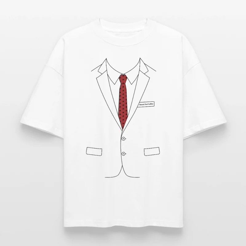 Suit Red Boxy Heavyweight Unisex Organic T-Shirt