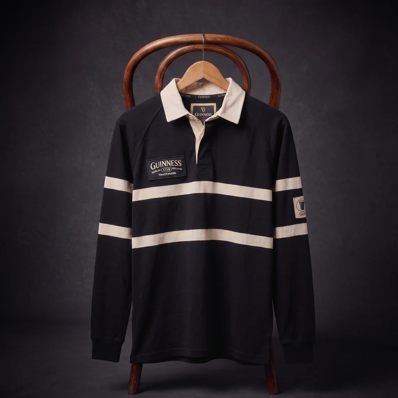Guinness Black Traditional Rugby Jersey
