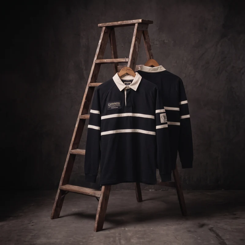 Guinness Black Traditional Rugby Jersey