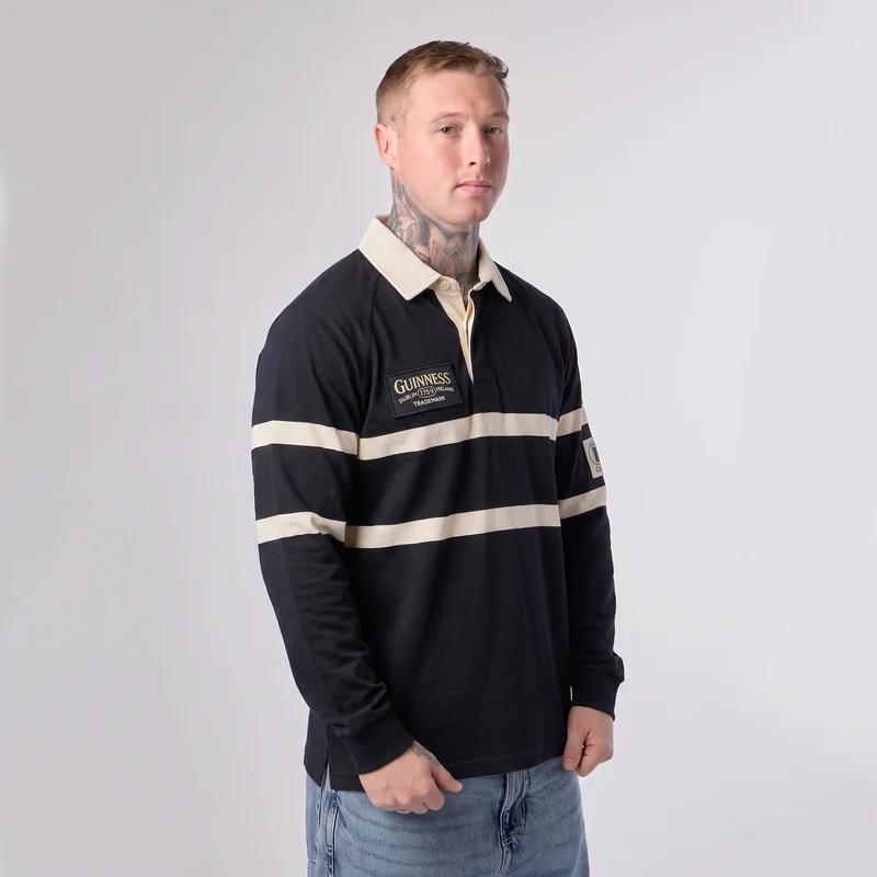 Guinness Black Traditional Rugby Jersey