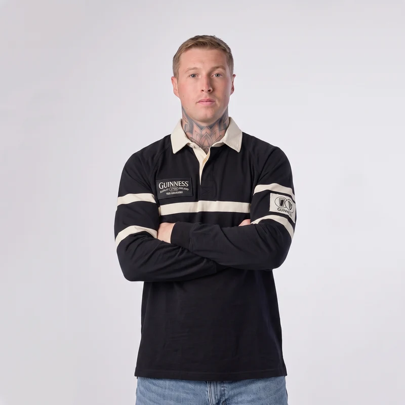 Guinness Black Traditional Rugby Jersey