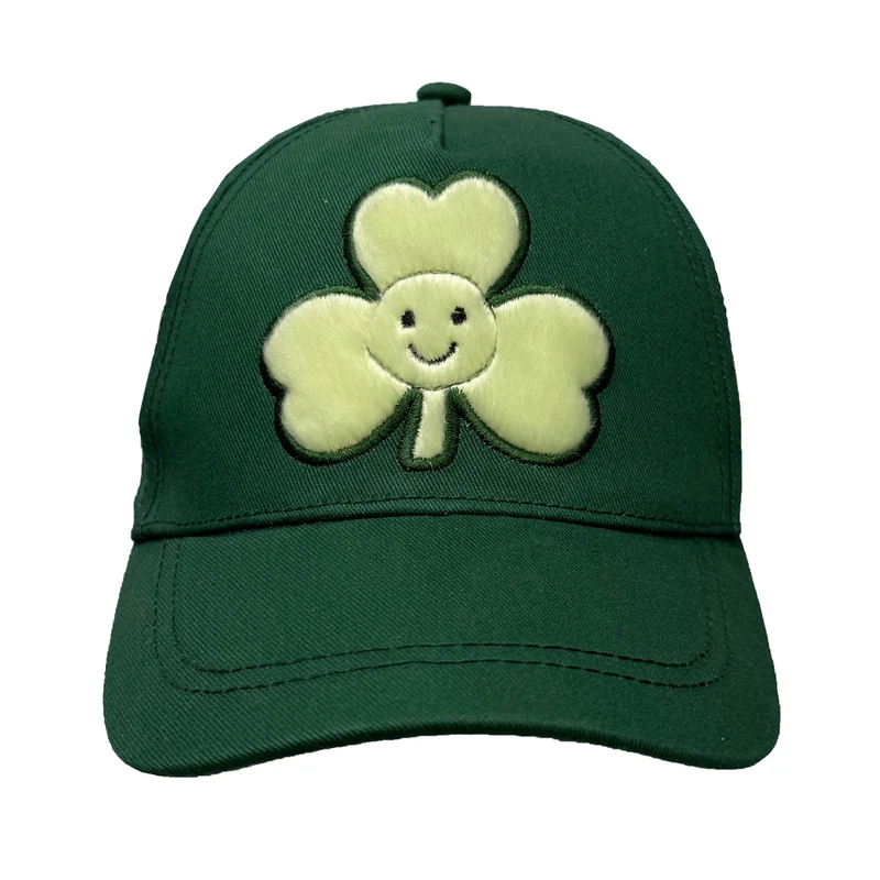 Power Green Plush Shamrock Embroidered Kids Baseball Cap