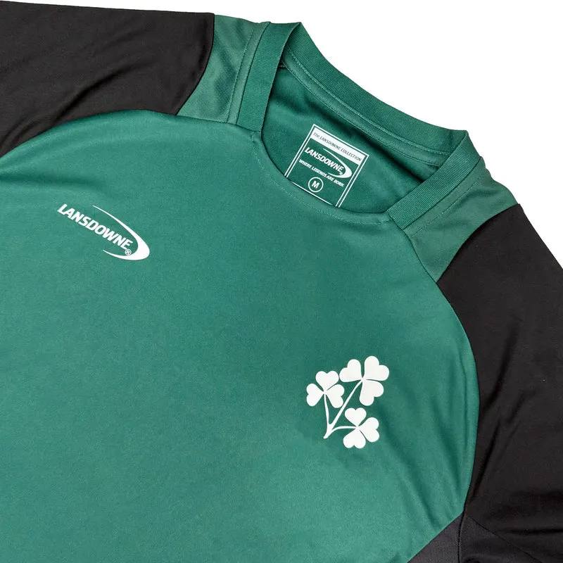 Lansdowne Ireland Green and Black Shamrock Performance Top