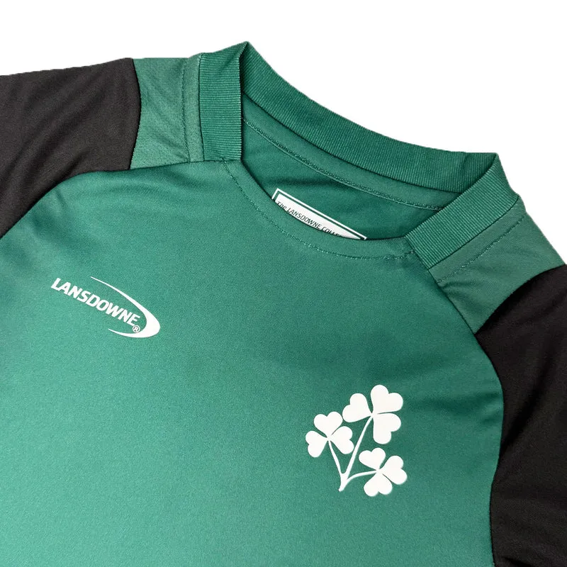 Lansdowne Ireland Kids Green and Black Shamrock Performance Top