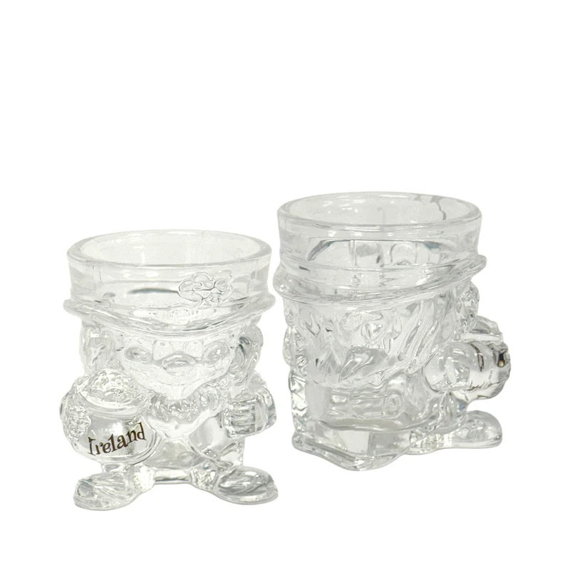 Leprechaun Shot Glass Clear with Decal