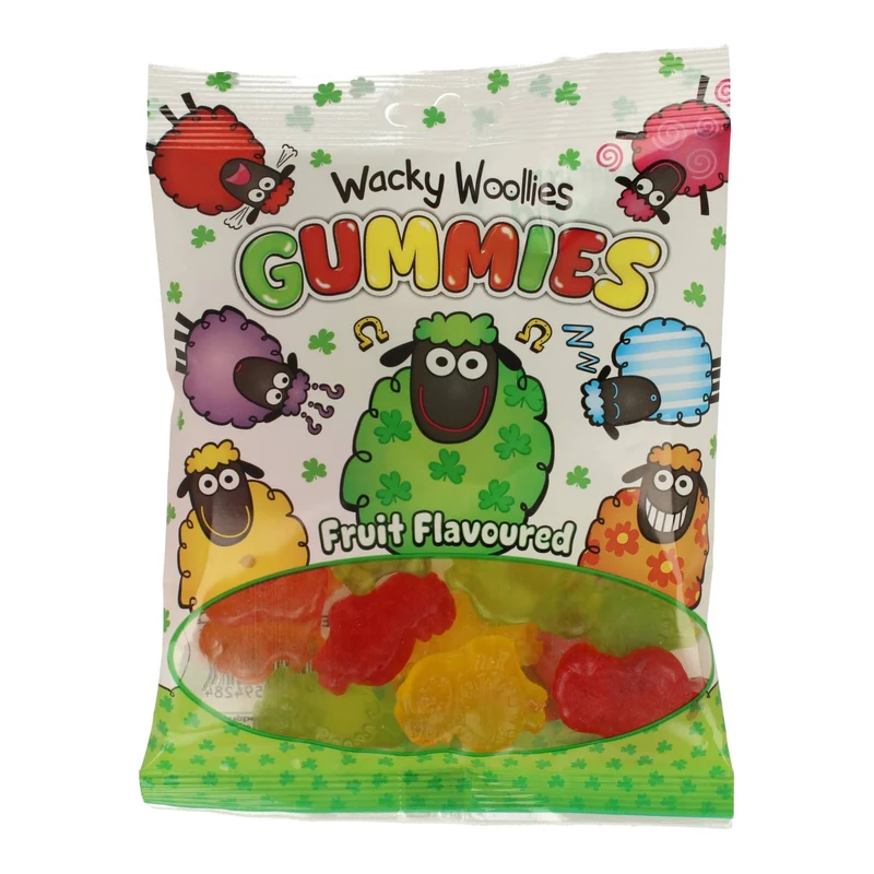 Wacky Woollies Fruit Flavoured Gummies Bag 125g