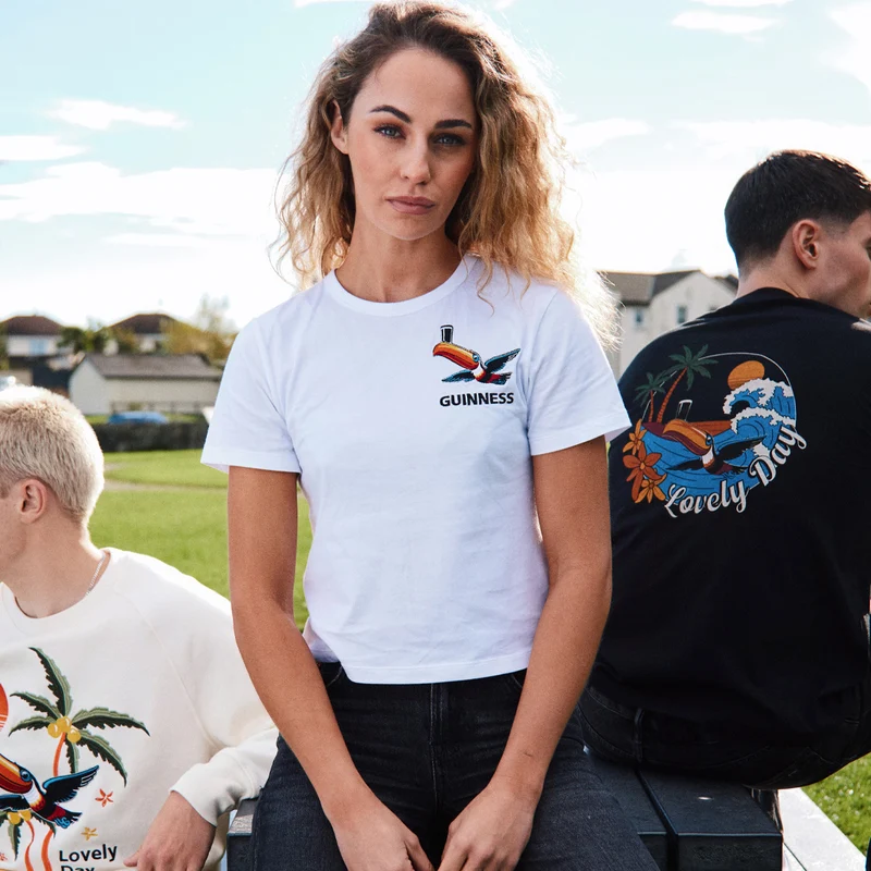 Guinness Women's Cream Toucan Lovely Day Cropped T-Shirt