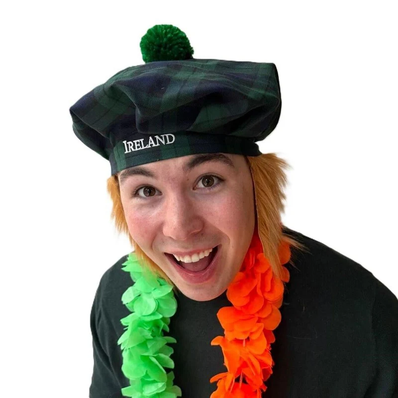 Tartan Hat With Hair