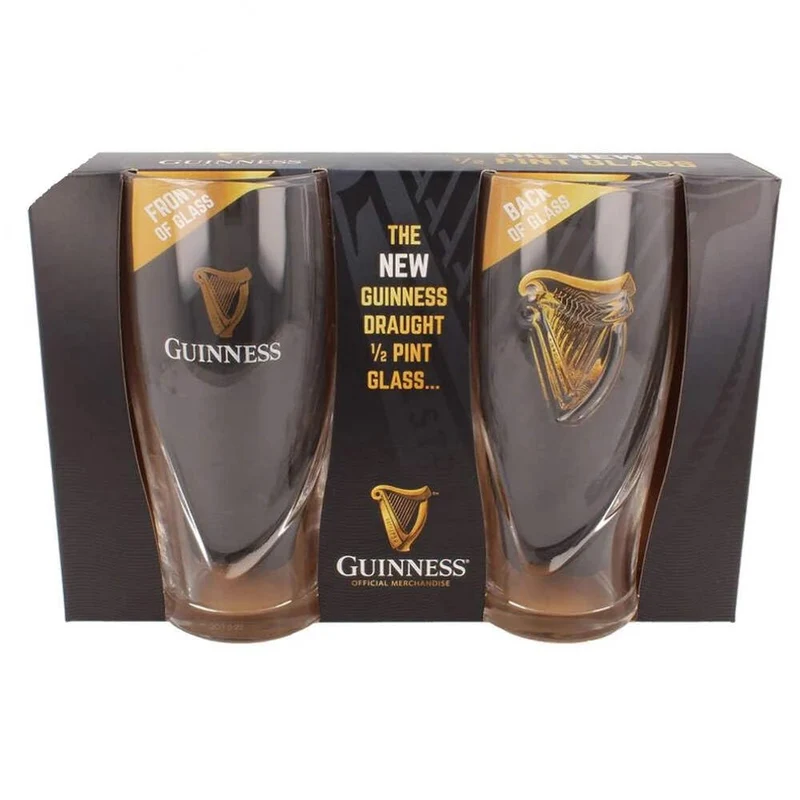 Guinness Half Pint Glasses – Set of 2 | 10oz Capacity | Official Livery Design | Not Full Pint Size