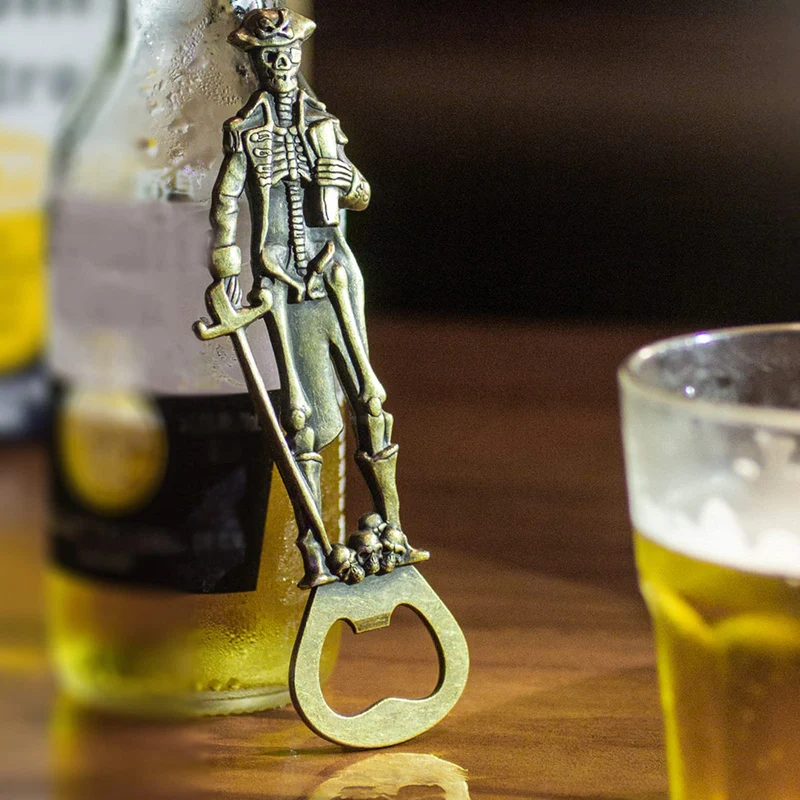 Pirate Skeleton Skull Beer Bottle Opener,Wine Opener Barware for Men, Husband, Dad, Boyfriend