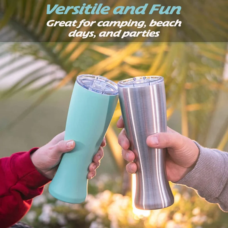 MASON FORGE | Stainless Steel Pint Double Insulated Beer Tumbler | Double Wall Vacuum Insulated | Sweat & Condensation Free | HOT or COLD Beverages | Pilsner Style Glass