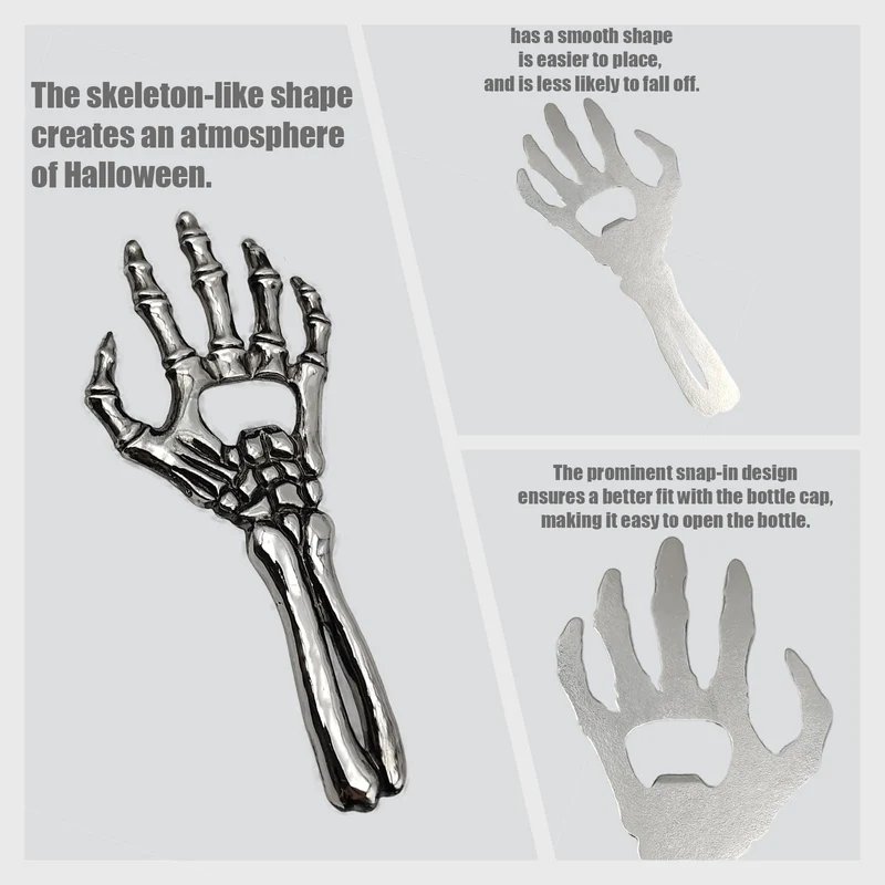 Skull Bottle Opener – Premium Stainless steel, Fun & Novelty Design for Parties, Perfect for Home & Bartenders, Unique Gift, Halloween Bottle Opener