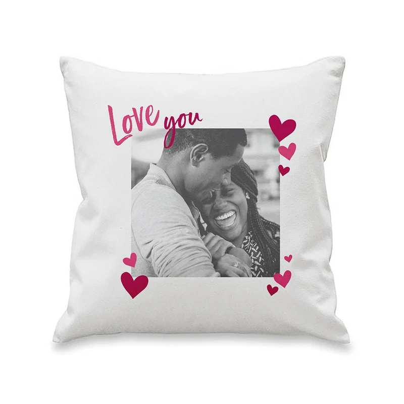 Personalised Love You Photo Upload Cushion