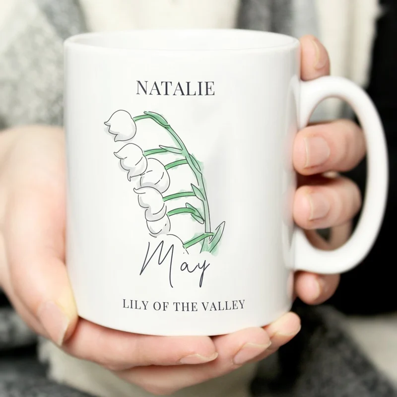 Personalised Flower Of The Month Mug