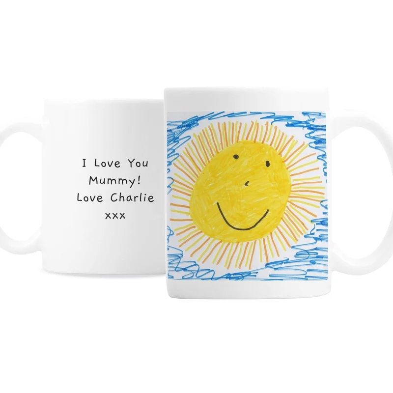 Personalised Childrens Drawing Photo Upload Mug - Perfect For Father's Day